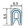 Rubber Edge protector profile PVC/Steel  white 2481 L=100